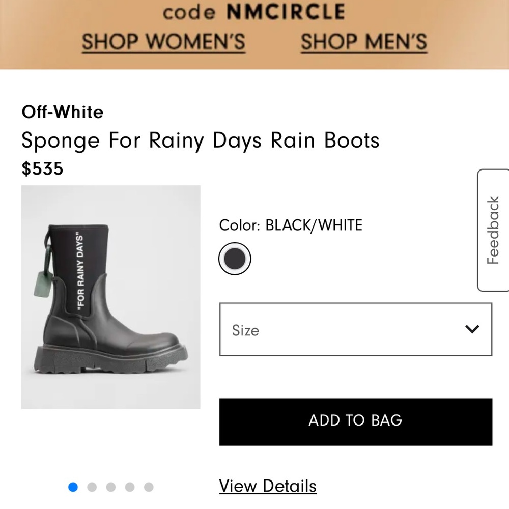 Off white rain boots